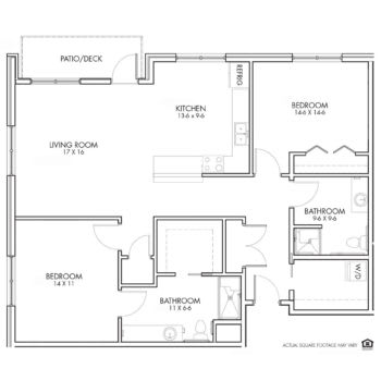 An architectural floor plan showing the layout of rooms in a residential space.