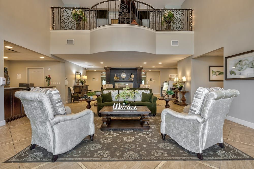 A luxurious living room with elegant furniture and modern decor.