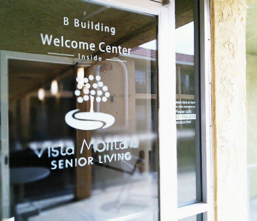 Entrance to the Vista Montana Senior Living Welcome Center.