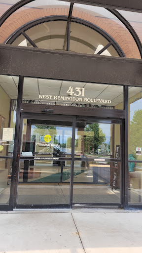Main entrance of a business building.