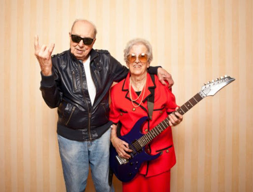 Two stylish seniors channel their inner rock stars, ready to rock the stage!
