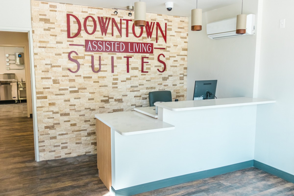 Reception area at Downtown Assisted Living Suites.