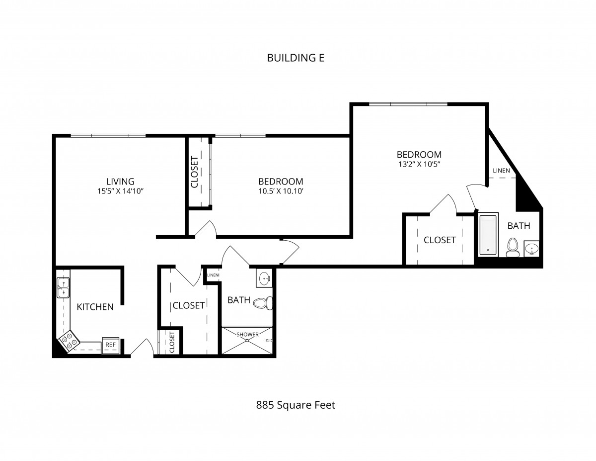 A detailed floor plan layout of a building, showcasing room dimensions and interior spaces.