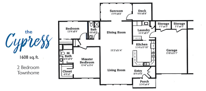 A detailed floor plan of a house, showing the arrangement of rooms including bedrooms, bathrooms, kitchen, living and dining areas.