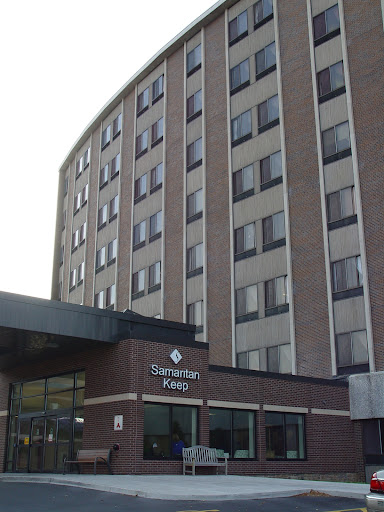 A view of a modern hotel building from the exterior.