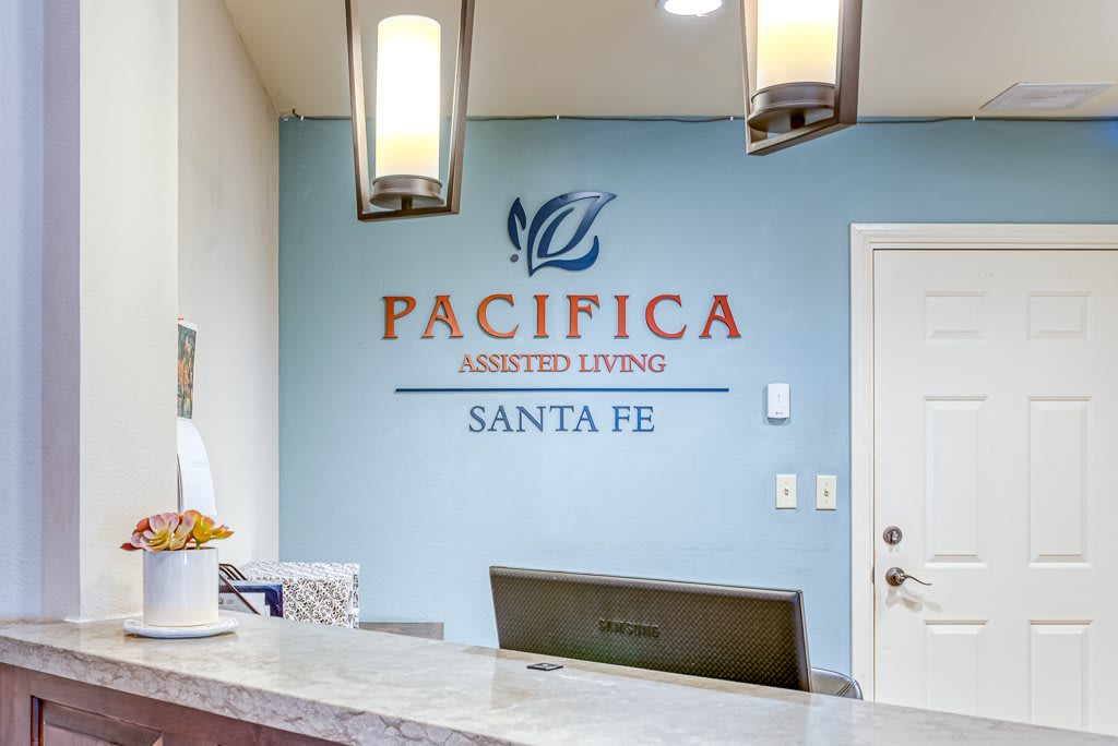 The reception area of Pacifica Assisted Living in Santa Fe.