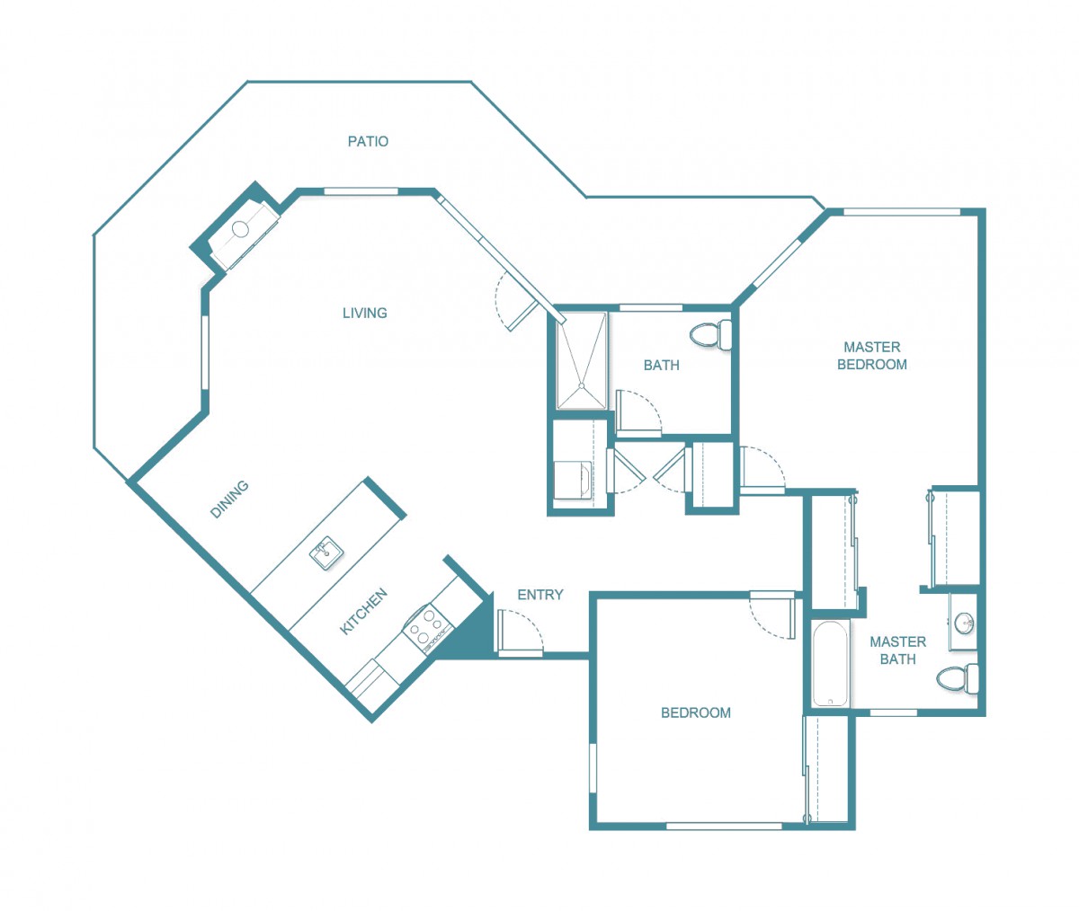 Architectural floor plan showcasing a residential layout.