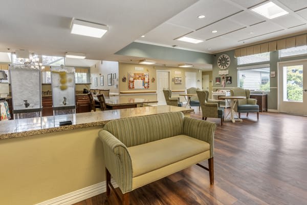 A modern and welcoming lobby with comfortable seating.