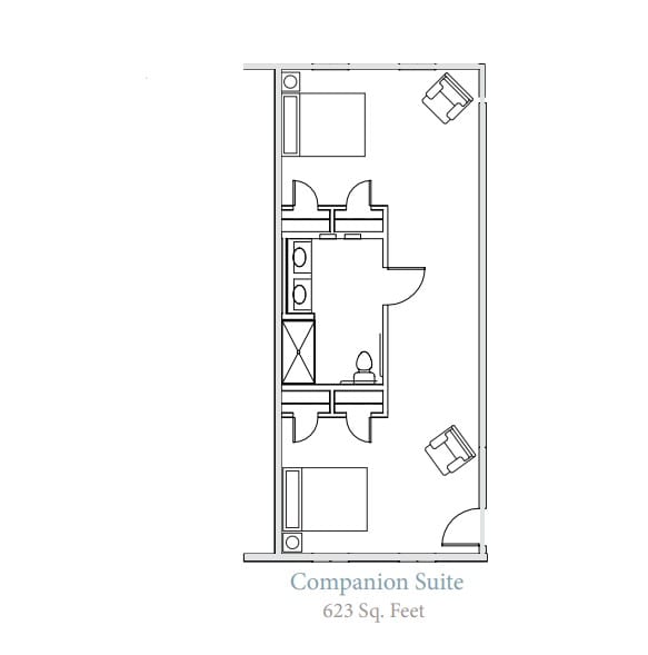 Companion Suite Floor Plan - 415 Sq. Feet