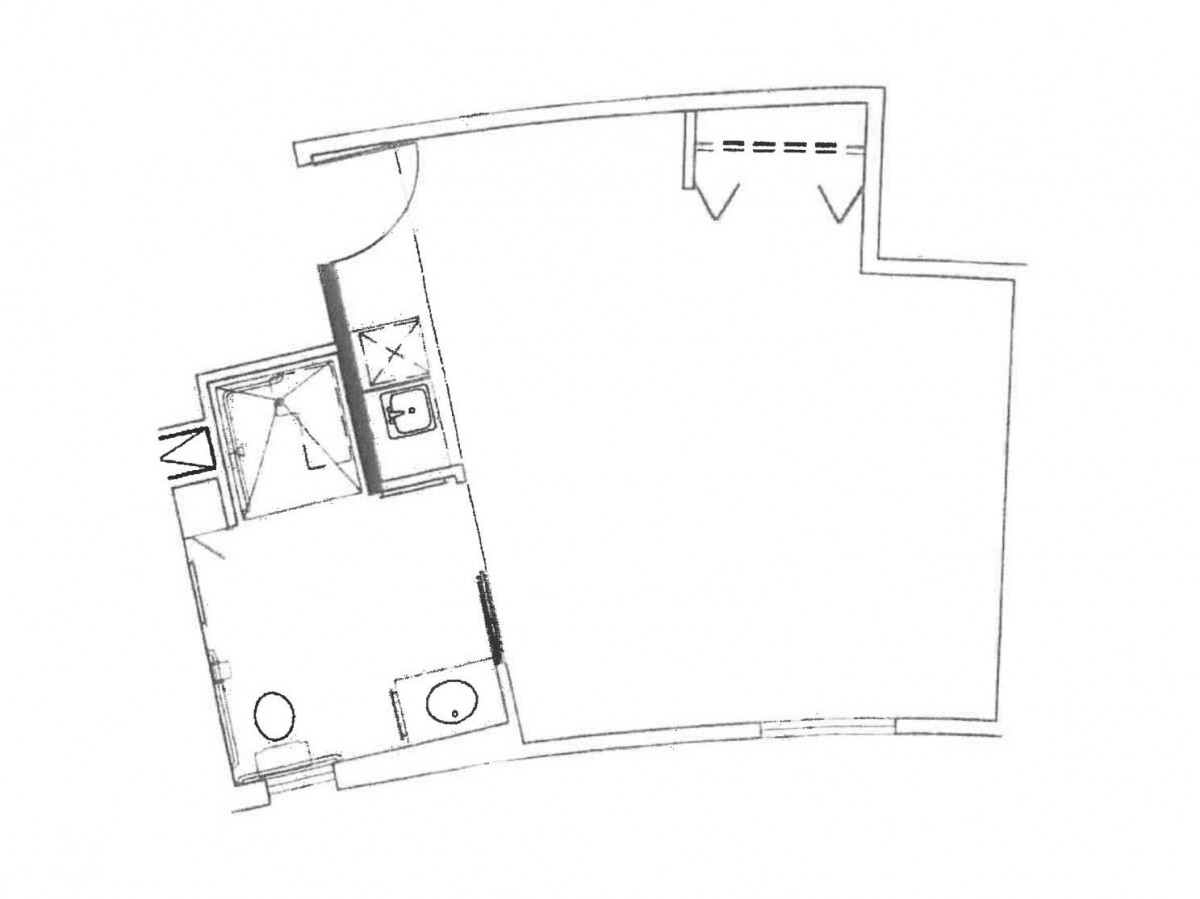 A simple architectural floor plan showcasing room layout and structural design.