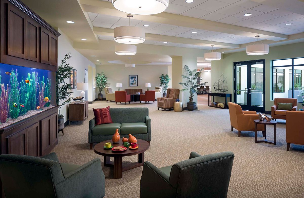 A modern, well-lit lobby with comfortable seating and contemporary decor.