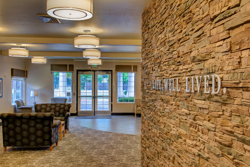 A welcoming lobby space featuring modern design elements and natural stone accents.