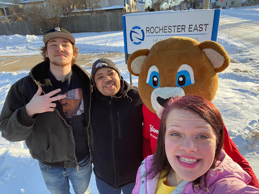 A fun day at Rochester East with friends and a friendly mascot!