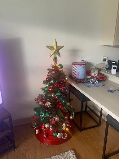 A beautifully decorated Christmas tree ready for the holiday season.