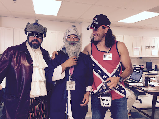 A fun gathering showcasing creative costumes.