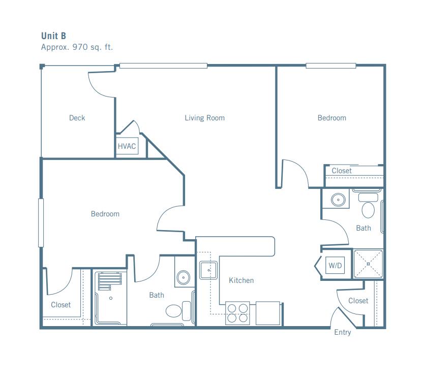 A floor plan of Unit 9, featuring a two-bedroom apartment layout.