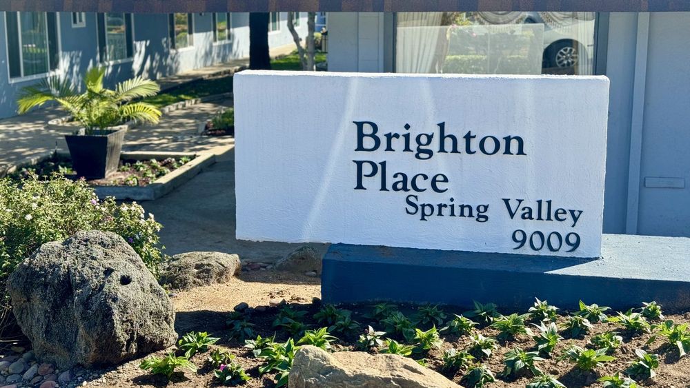 A sign for Brighton Place in Spring Valley.