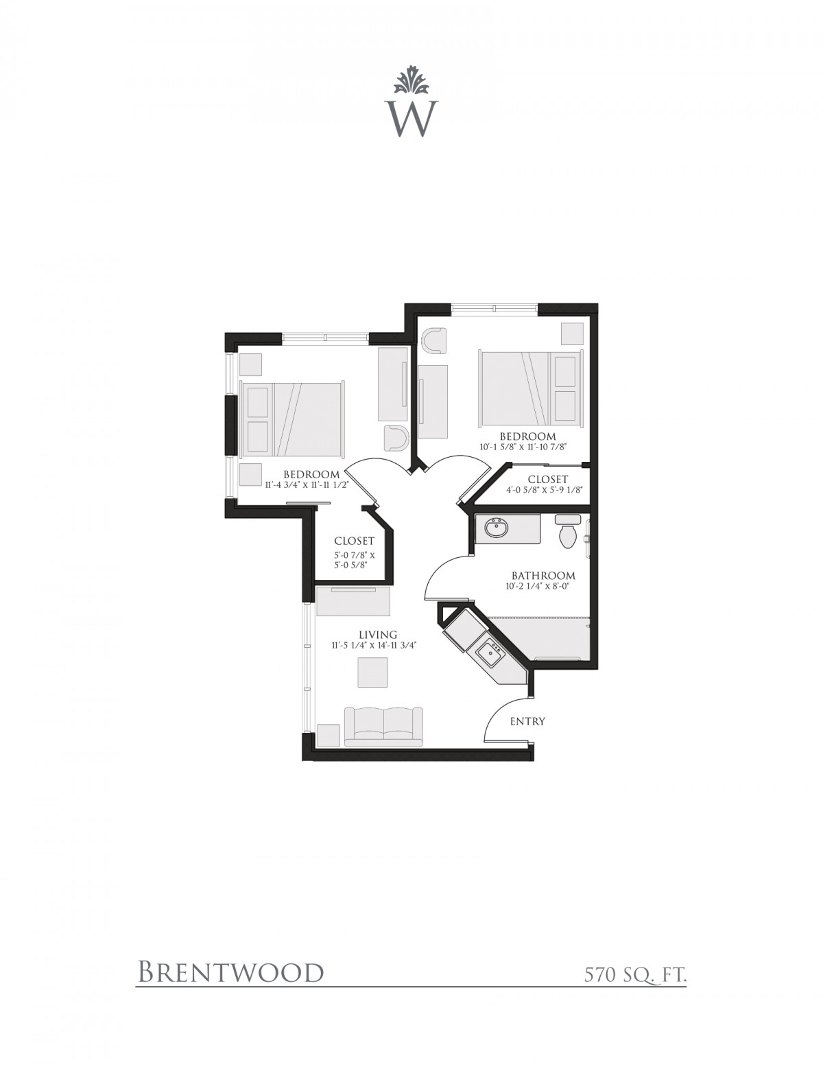A floor plan showing the layout of a residential space, including bedrooms and living areas.