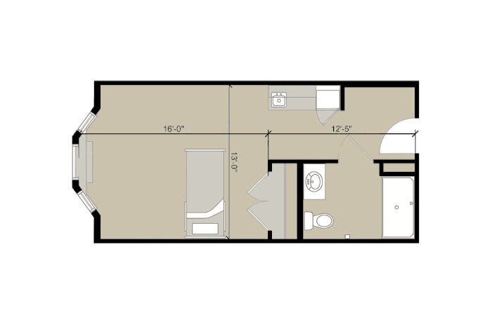 A detailed floor plan depicting the layout of an interior space, including rooms and fixtures.