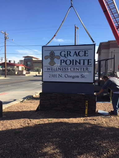 New sign installation for Grace Pointe Wellness Center.