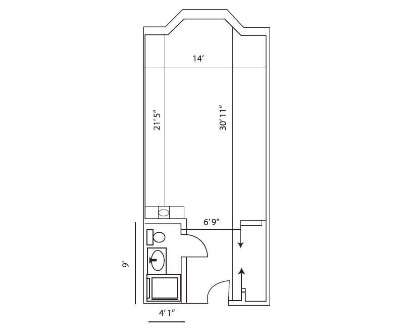 Simple room floor plan layout.