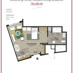 A floor plan of a one-bedroom apartment featuring a living room, kitchen, and bathroom.