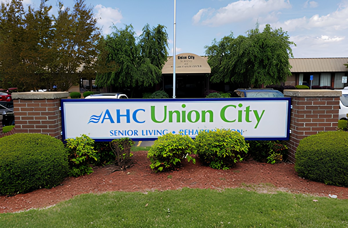 Sign for AHC Union City Senior Living and Rehabilitation Center.