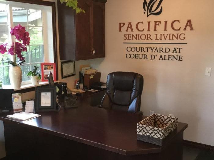 Reception desk at Pacifica Senior Living.