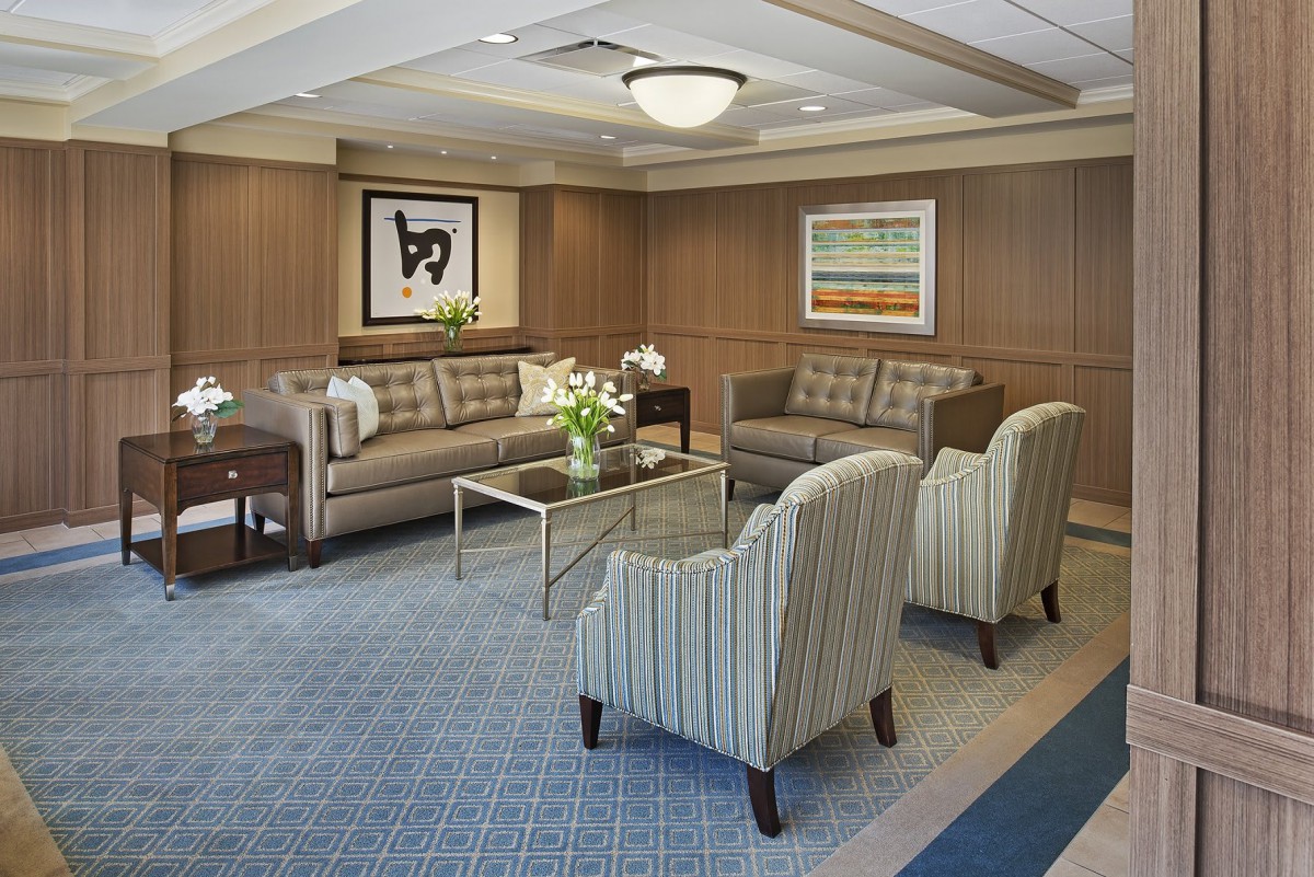 A stylish and comfortable living room with sofas, armchairs, and modern decor.