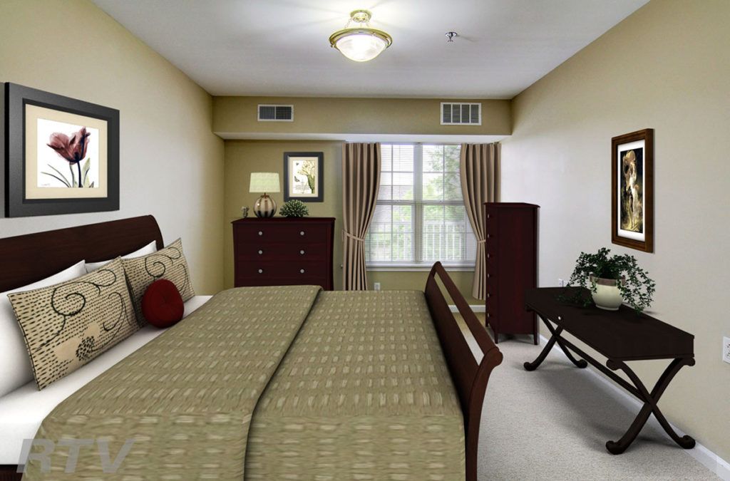 A neatly arranged bedroom with classic furniture and soft lighting.