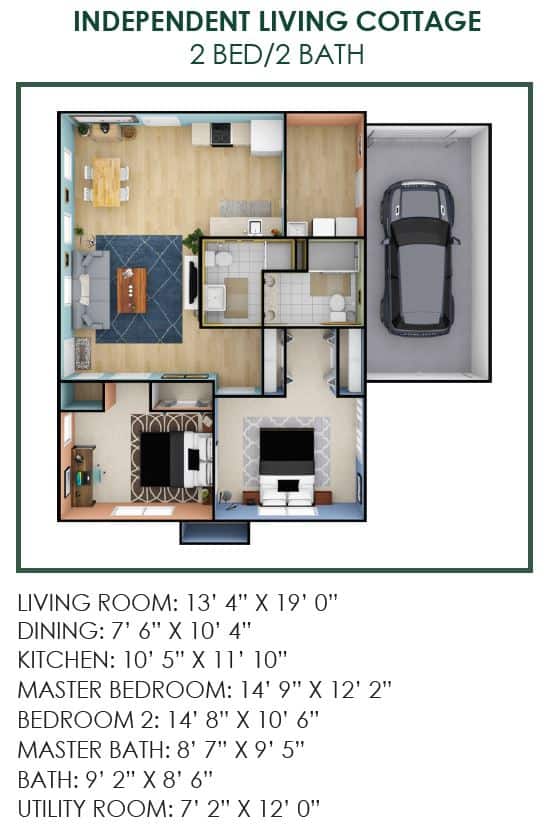 A detailed floor plan of a house featuring room dimensions and layout.