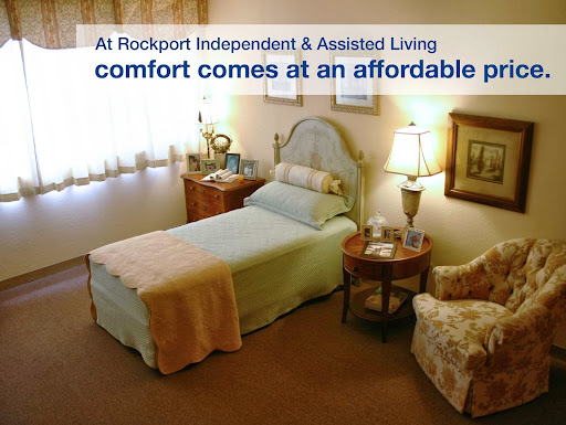 A cozy and comfortable bedroom setup at Rockport Independent & Assisted Living.