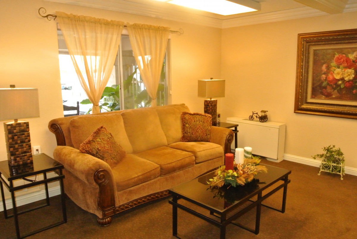 A cozy living room with a comfortable sofa and stylish decor.