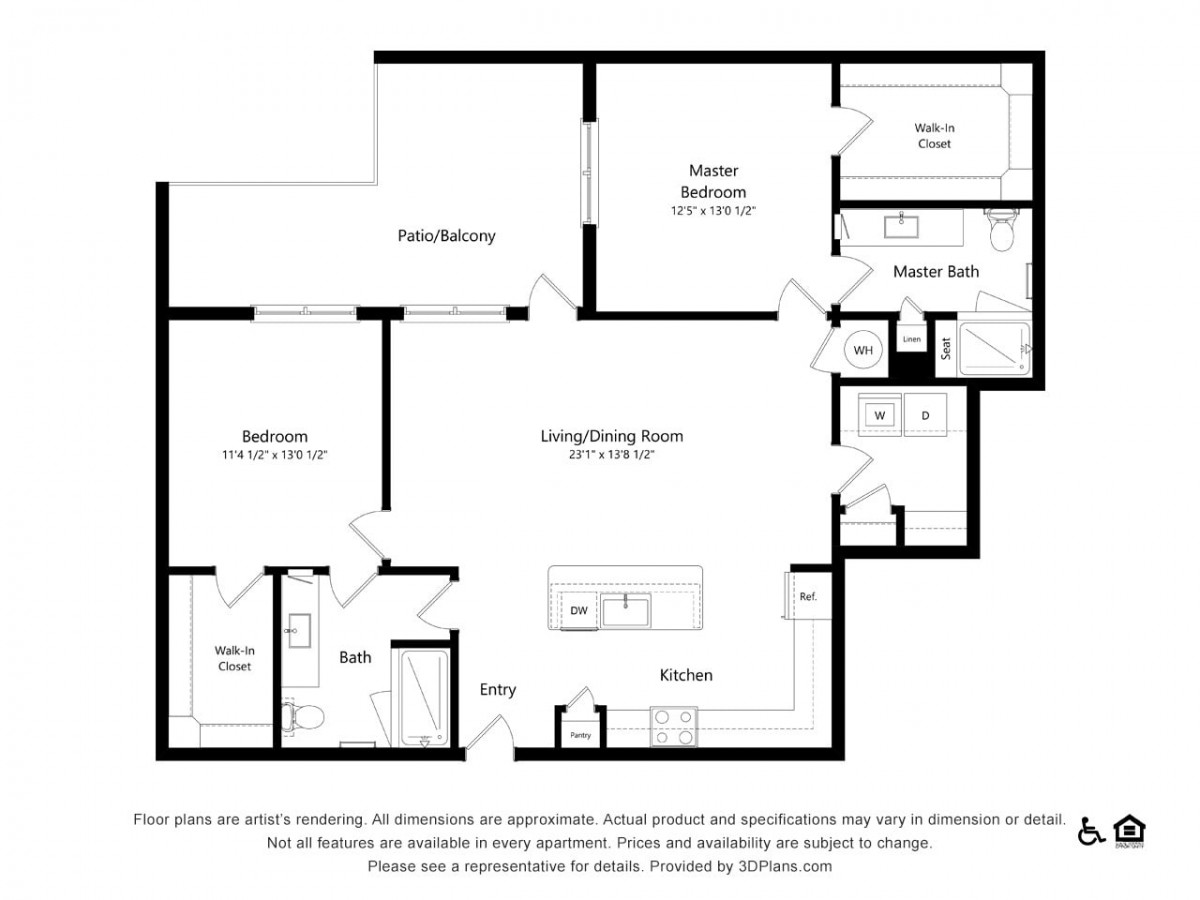 Floor plan of a residential apartment with labeled rooms.