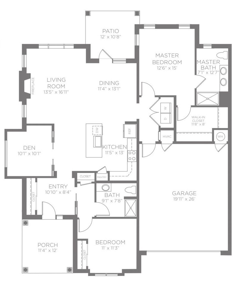 A detailed floor plan showcasing the layout of a residential space.