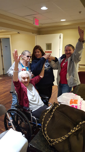 A joyful gathering of friends celebrating together.