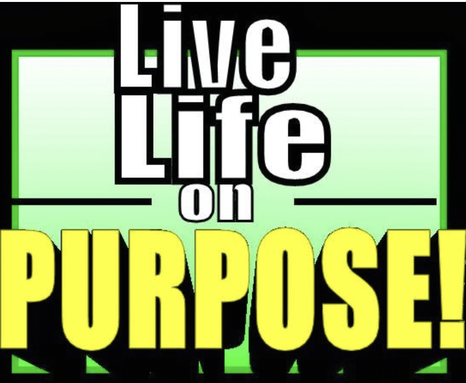 Live Life on Purpose - motivational message encouraging intentional living.