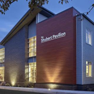 The Shubert Pavilion showcases contemporary architectural design.