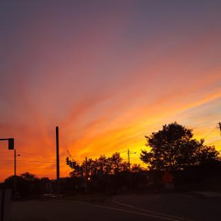 A breathtaking sunset painting the sky with vibrant hues of orange and purple.