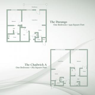Two apartment floor plans showcasing different layouts and room configurations.
