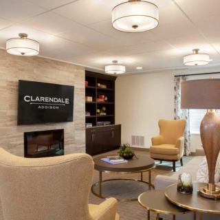 A modern and cozy living room featuring comfortable seating, a fireplace, and elegant decor.