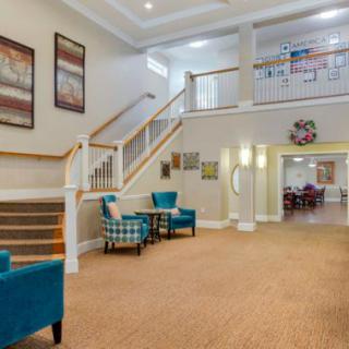 A welcoming lobby area with comfortable seating and elegant decor.