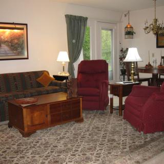 A cozy living room with classic furniture and decor.