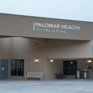Entrance to Palomar Health facility.
