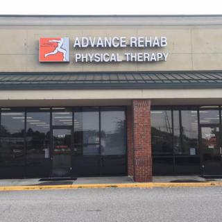 The storefront of Advance Rehab Physical Therapy clinic.