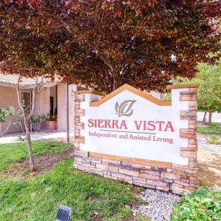 Entrance sign for Sierra Vista Independent and Assisted Living.