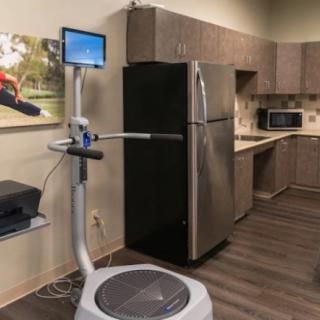 A modern kitchen with advanced technology equipment.