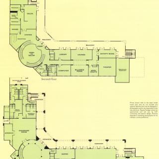 Architectural floor plan showing the layout of rooms in a building.