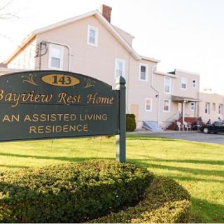 Sign for Bayview Rest Home, an assisted living residence.