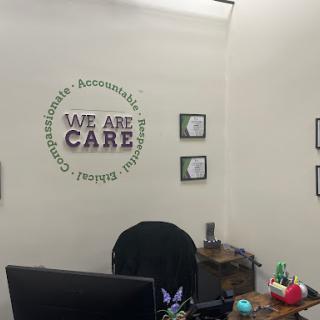 A cozy office environment showcasing a motivational message on the wall.